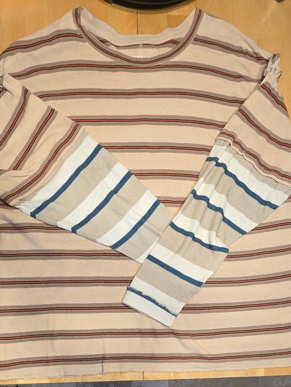 Free People - Nina Stripe Layered Long Sleeve Cotton Shirt - Size XL - Picture 9 of 16